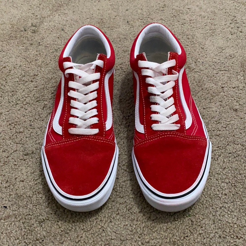 Old skool vans red women’s size 10, men size 8.5